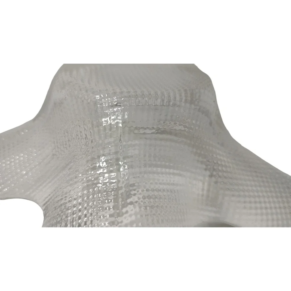 Textured‎ Clear Glass Starfish Bowl Nautical Cottage Core Beach Living 11 In SEE